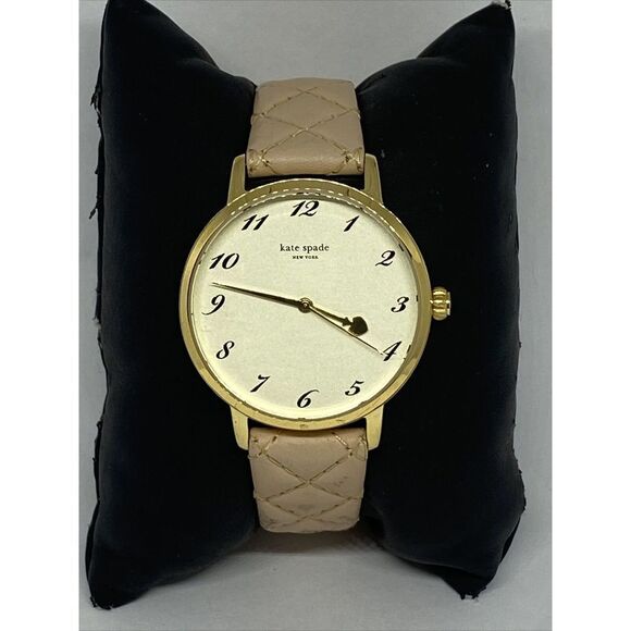 Kate Spade New York Metro 0785 Women Beige Leather Analog Dial Wrist Watch VK117